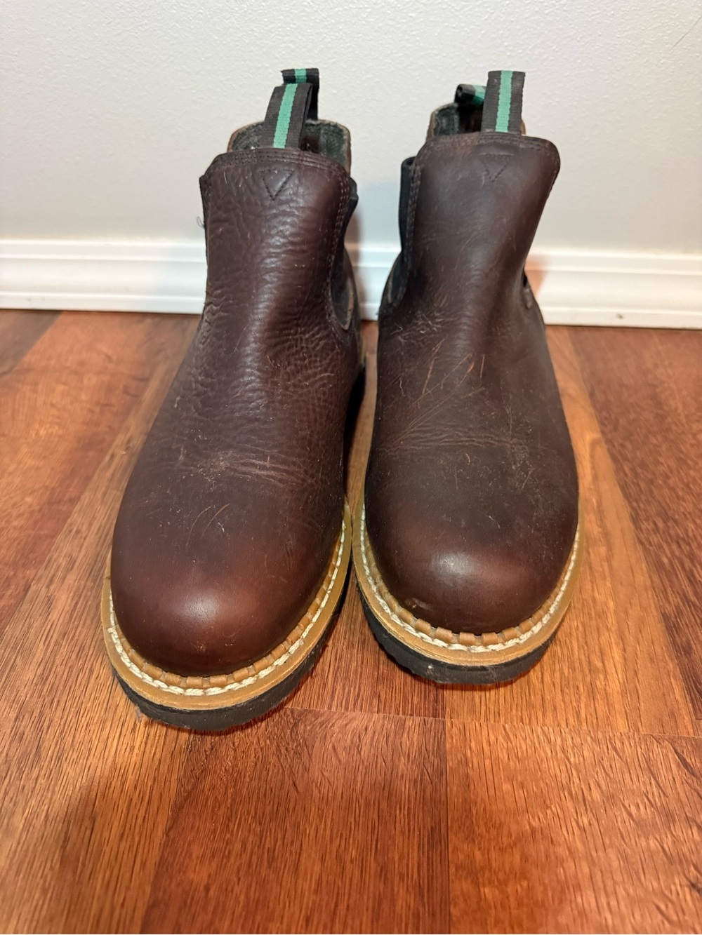 Georgia Boot Dark Brown Leather Chelsea Pull-On Work Boots